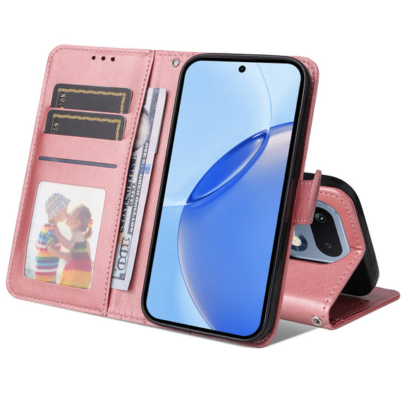 Realme 16 Pro EIDERWOOD Kunstlæder Flip Cover m. Strop - Lyserød