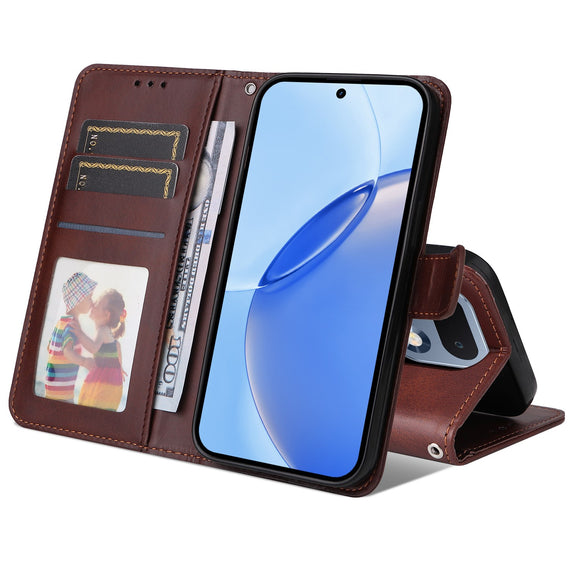 Realme 16 Pro EIDERWOOD Kunstlæder Flip Cover m. Strop - Brun