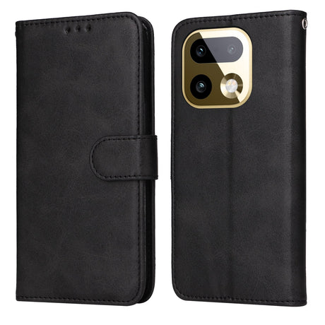 Realme 16 Pro+ EIDERWOOD Kunstlæder Flip Cover m. Strop - Sort