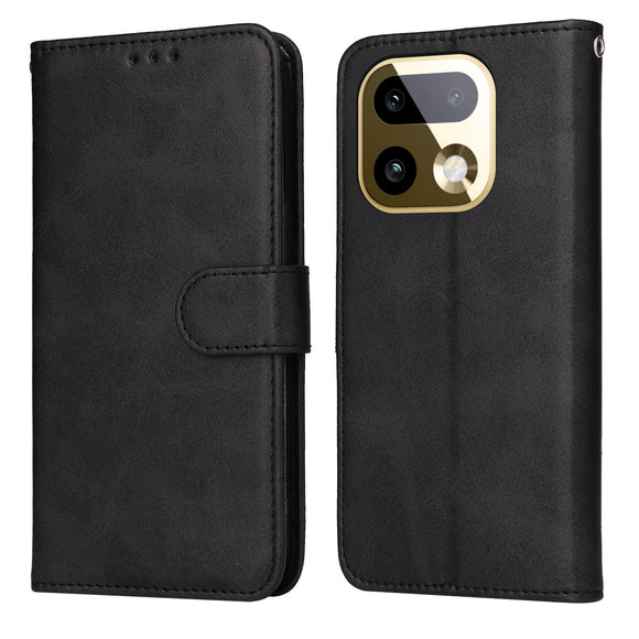 Realme 16 Pro+ EIDERWOOD Kunstlæder Flip Cover m. Strop - Sort