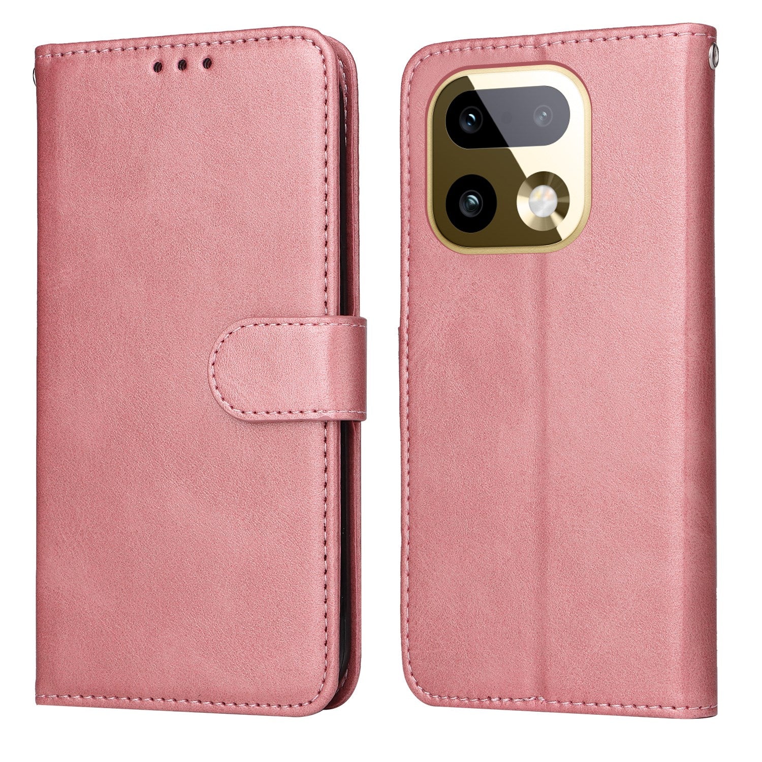 Realme 16 Pro+ EIDERWOOD Kunstlæder Flip Cover m. Strop - Lyserød