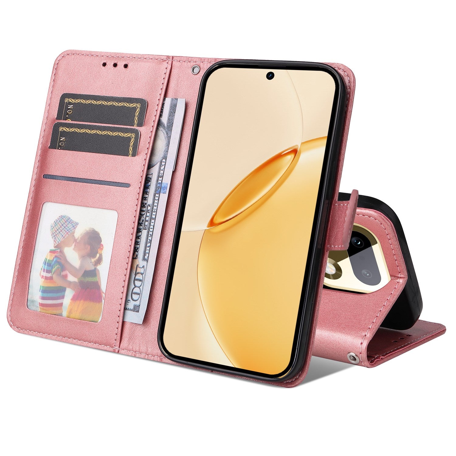 Realme 16 Pro+ EIDERWOOD Kunstlæder Flip Cover m. Strop - Lyserød