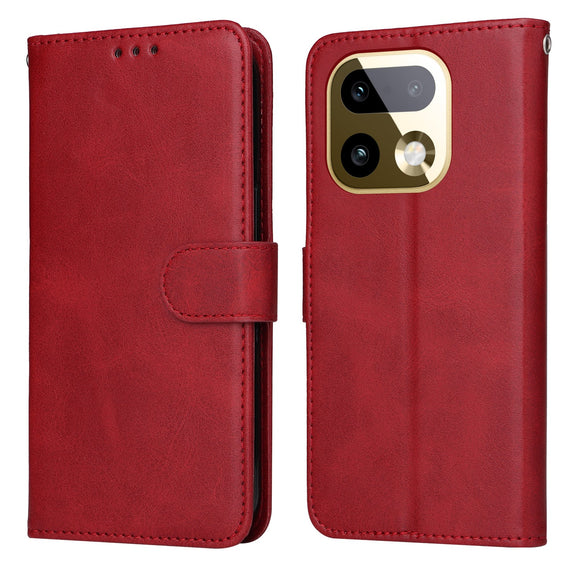 Realme 16 Pro+ EIDERWOOD Kunstlæder Flip Cover m. Strop - Rød