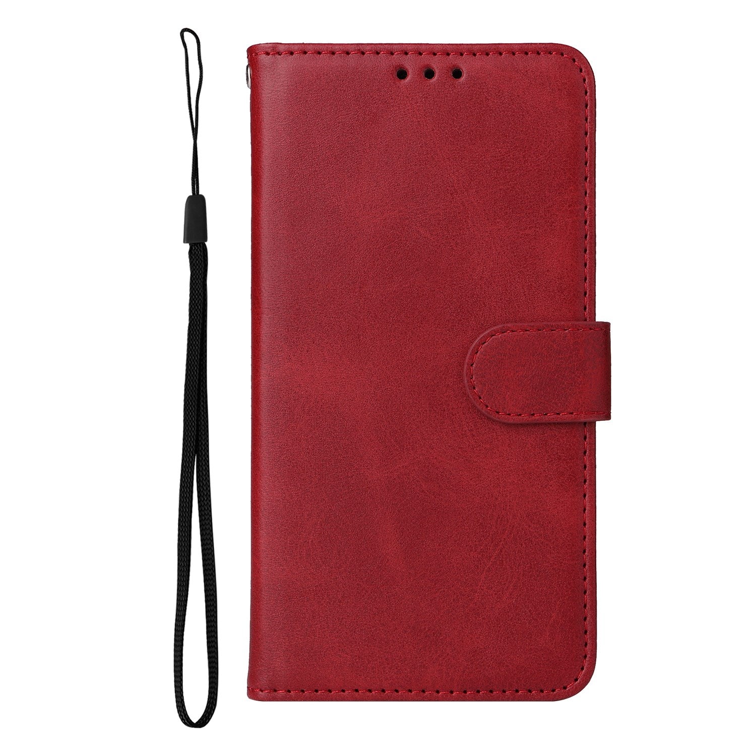 Realme 16 Pro+ EIDERWOOD Kunstlæder Flip Cover m. Strop - Rød