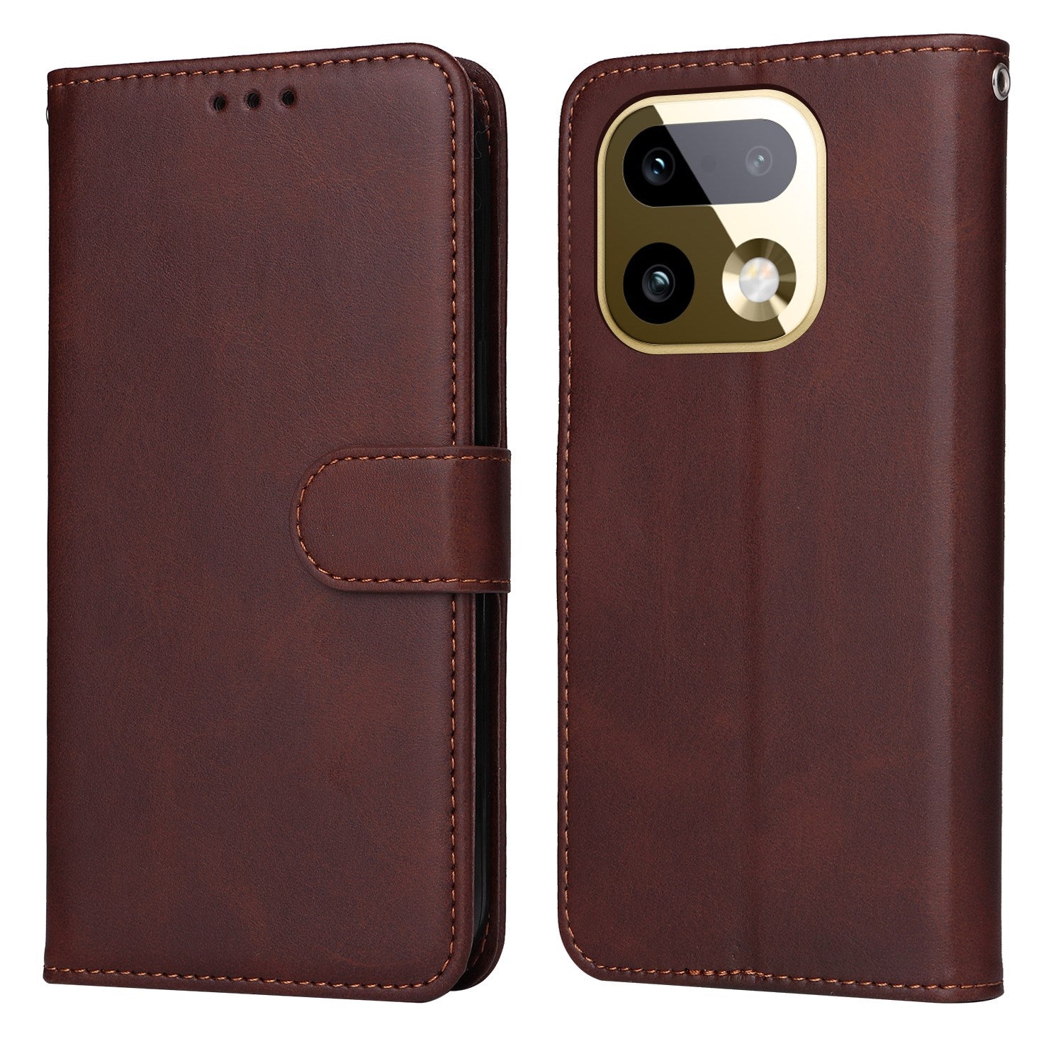 Realme 16 Pro+ EIDERWOOD Kunstlæder Flip Cover m. Strop - Brun