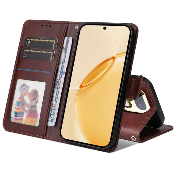 Realme 16 Pro+ EIDERWOOD Kunstlæder Flip Cover m. Strop - Brun