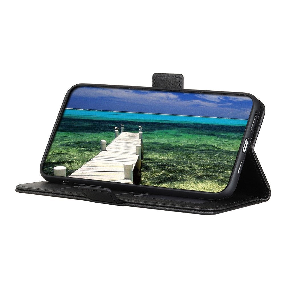 Motorola Moto G77 / G67 EIDERWOOD Kunstlæder Flipcover m. Kortholder - Sort
