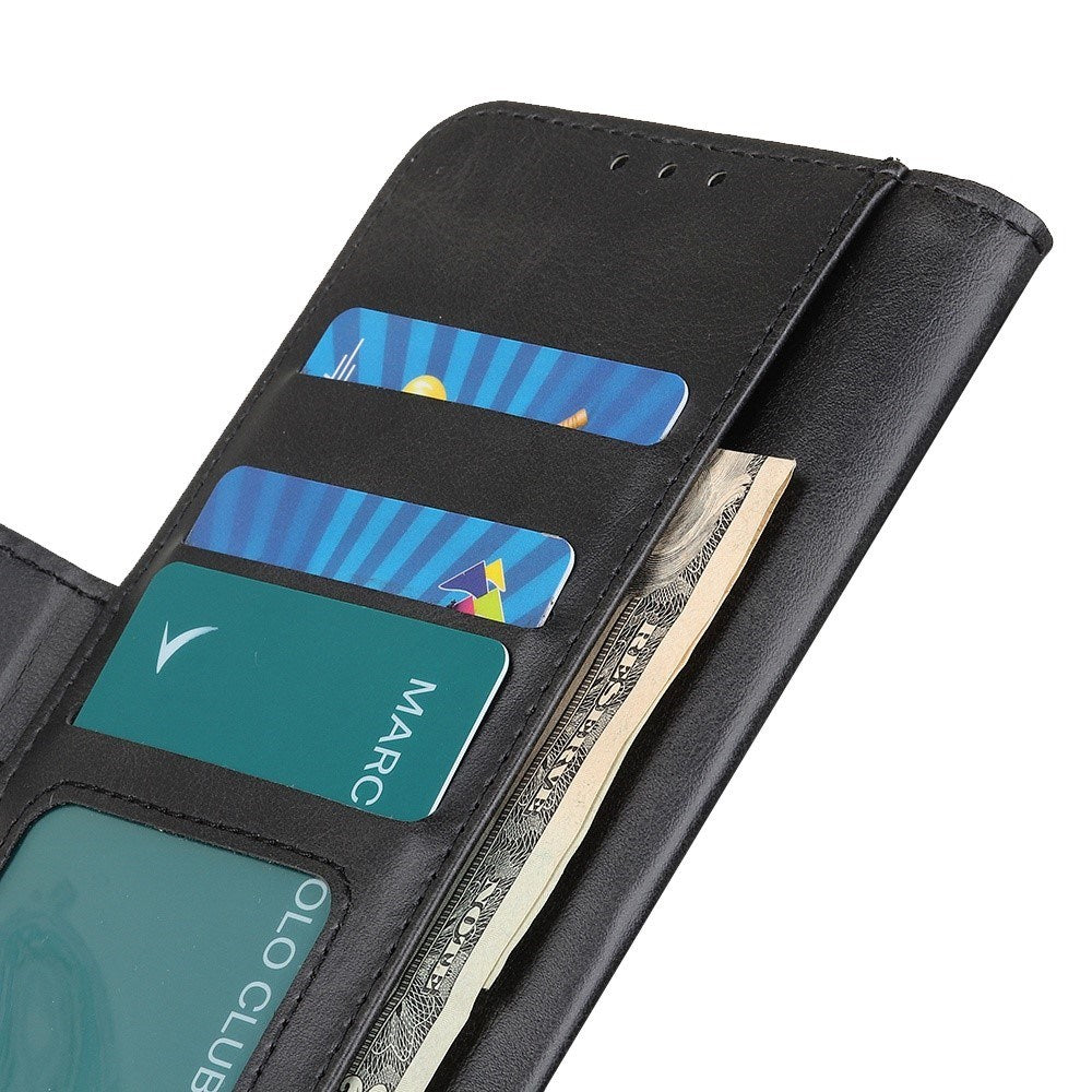 Motorola Moto G77 / G67 EIDERWOOD Kunstlæder Flipcover m. Kortholder - Sort