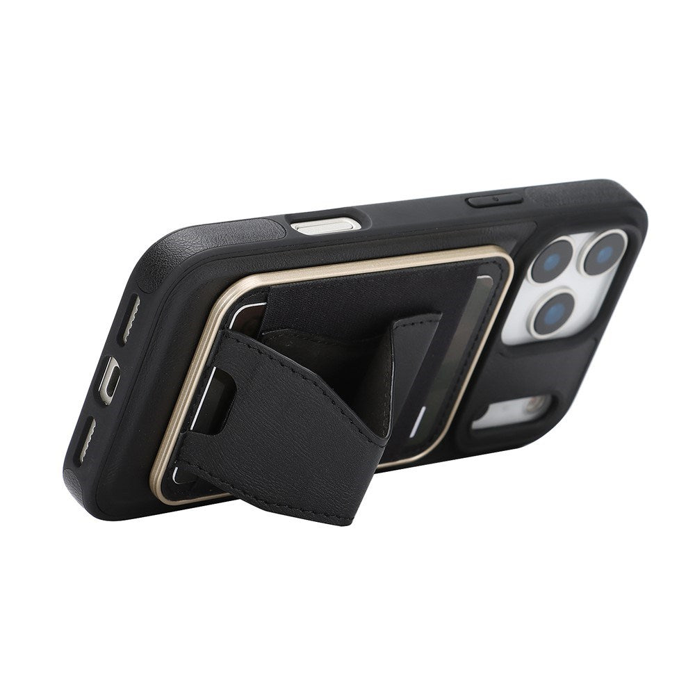 iPhone 17 Pro EIDERWOOD Kunstlæder Bagside Cover m. Kortholder & Ståfunktion - MagSafe Kompatibel - Sort