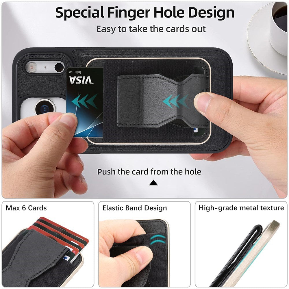 iPhone 17 Pro EIDERWOOD Kunstlæder Bagside Cover m. Kortholder & Ståfunktion - MagSafe Kompatibel - Sort