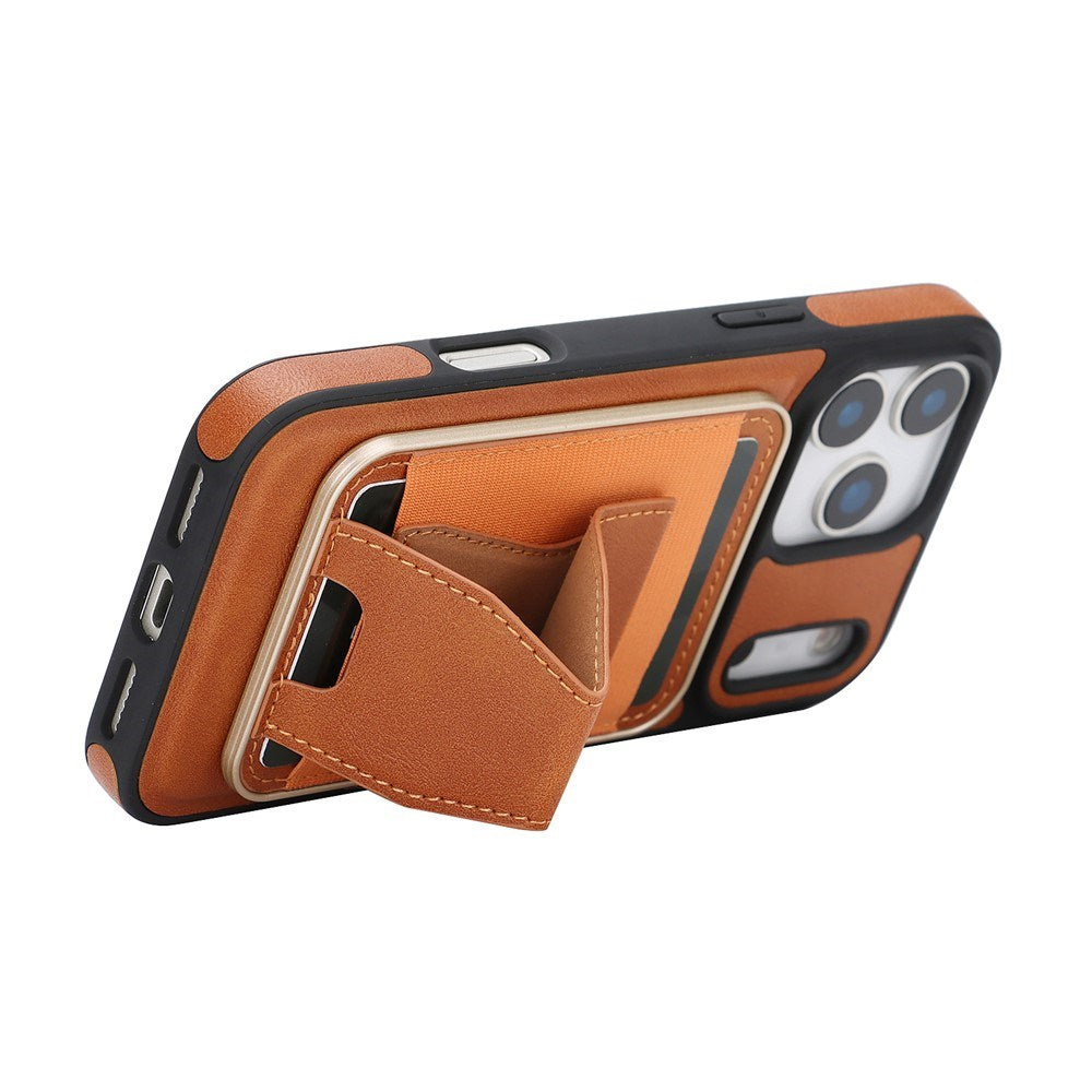 iPhone 17 Pro EIDERWOOD Kunstlæder Bagside Cover m. Kortholder & Ståfunktion - MagSafe Kompatibel - Brun