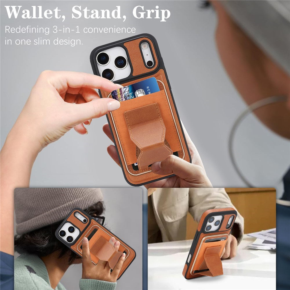 iPhone 17 Pro EIDERWOOD Kunstlæder Bagside Cover m. Kortholder & Ståfunktion - MagSafe Kompatibel - Brun