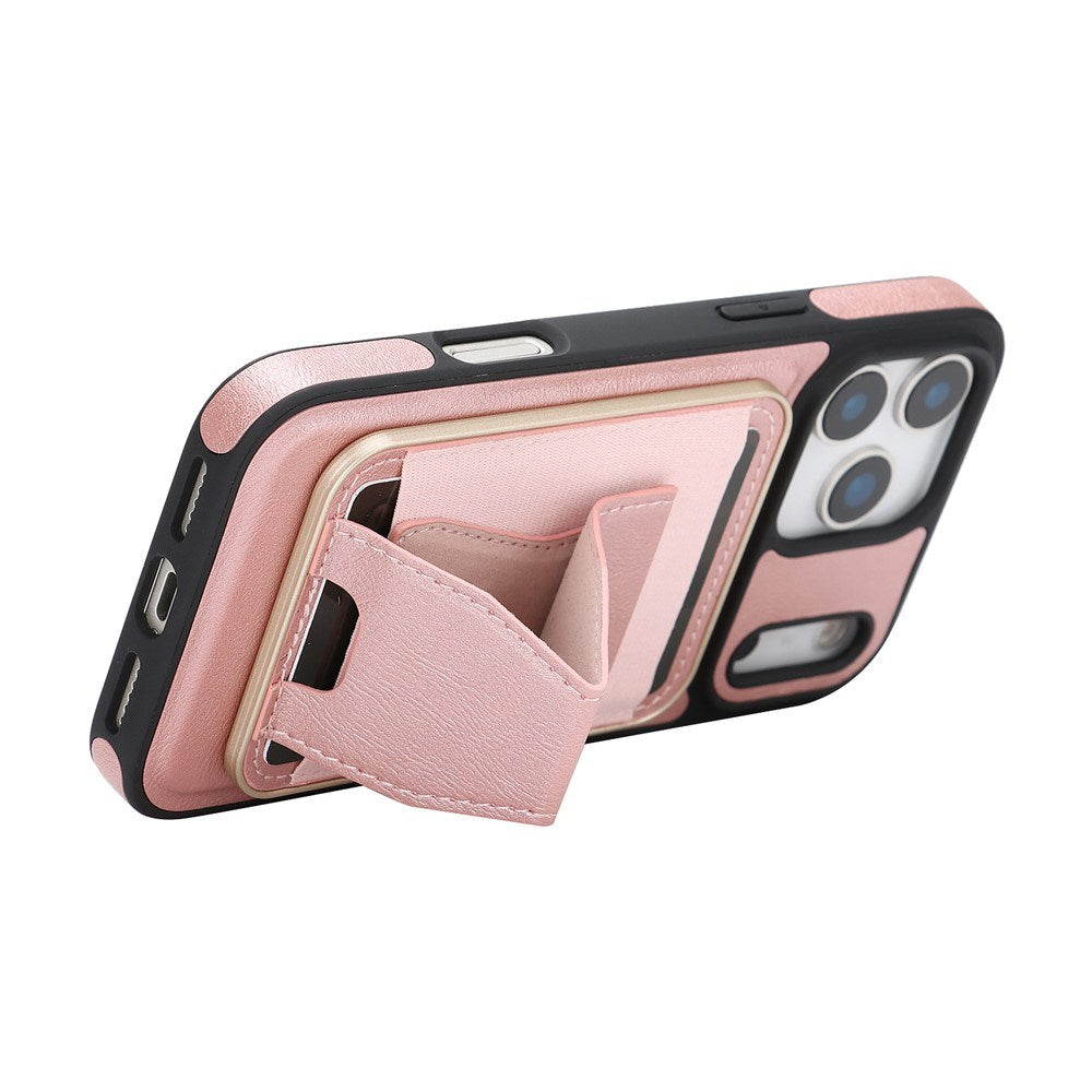 iPhone 17 Pro EIDERWOOD Kunstlæder Bagside Cover m. Kortholder & Ståfunktion - MagSafe Kompatibel - Lyserød
