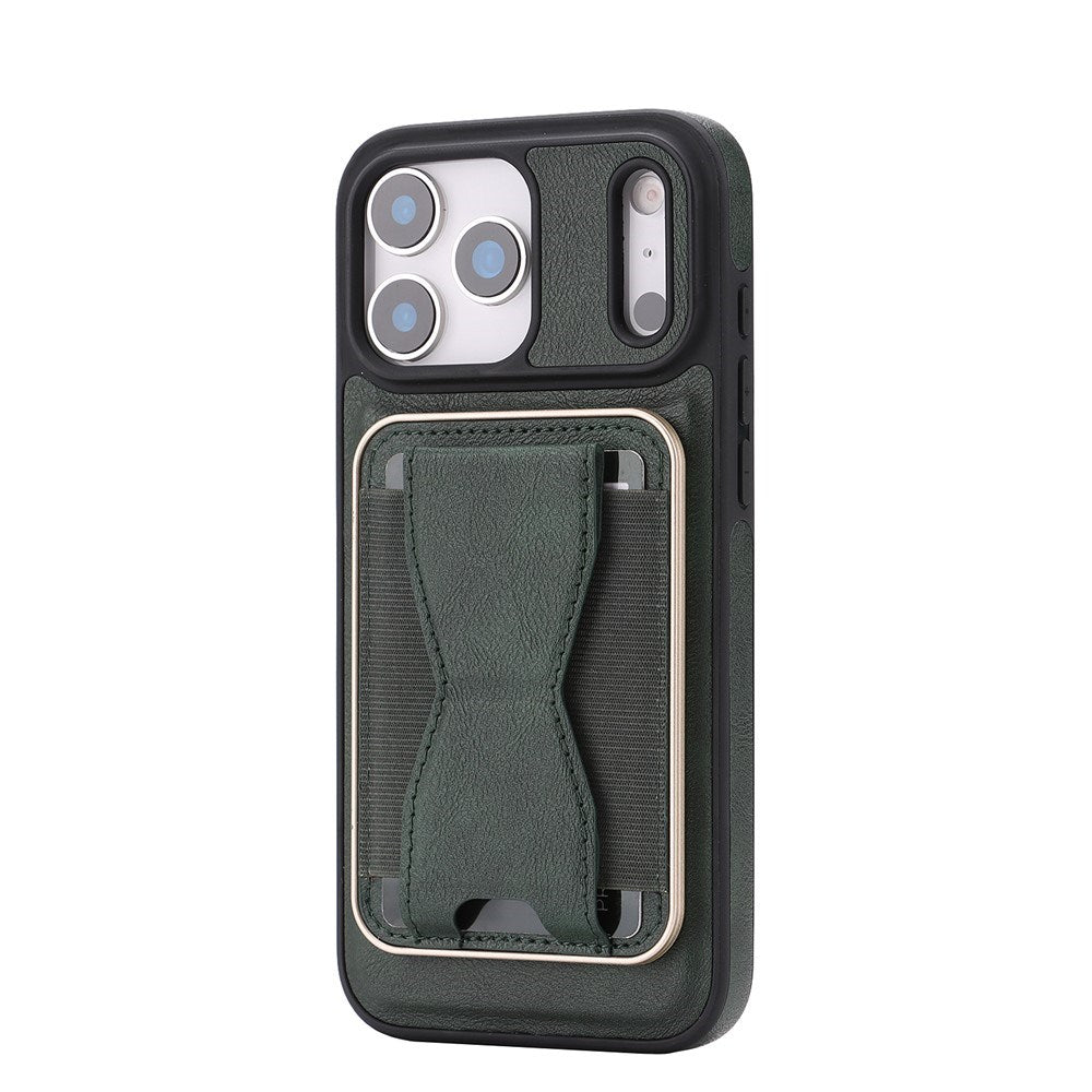iPhone 17 Pro EIDERWOOD Kunstlæder Bagside Cover m. Kortholder & Ståfunktion - MagSafe Kompatibel - Grøn