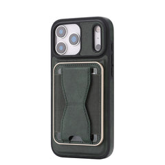 iPhone 17 Pro EIDERWOOD Kunstlæder Bagside Cover m. Kortholder & Ståfunktion - MagSafe Kompatibel - Grøn