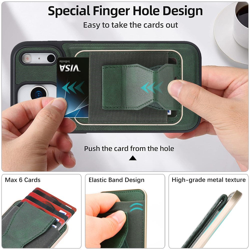 iPhone 17 Pro EIDERWOOD Kunstlæder Bagside Cover m. Kortholder & Ståfunktion - MagSafe Kompatibel - Grøn