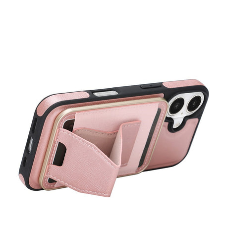 iPhone 17 EIDERWOOD Kunstlæder Bagside Cover m. Kortholder & Ståfunktion - MagSafe Kompatibel - Lyserød
