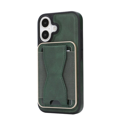 iPhone 17 EIDERWOOD Kunstlæder Bagside Cover m. Kortholder & Ståfunktion - MagSafe Kompatibel - Grøn