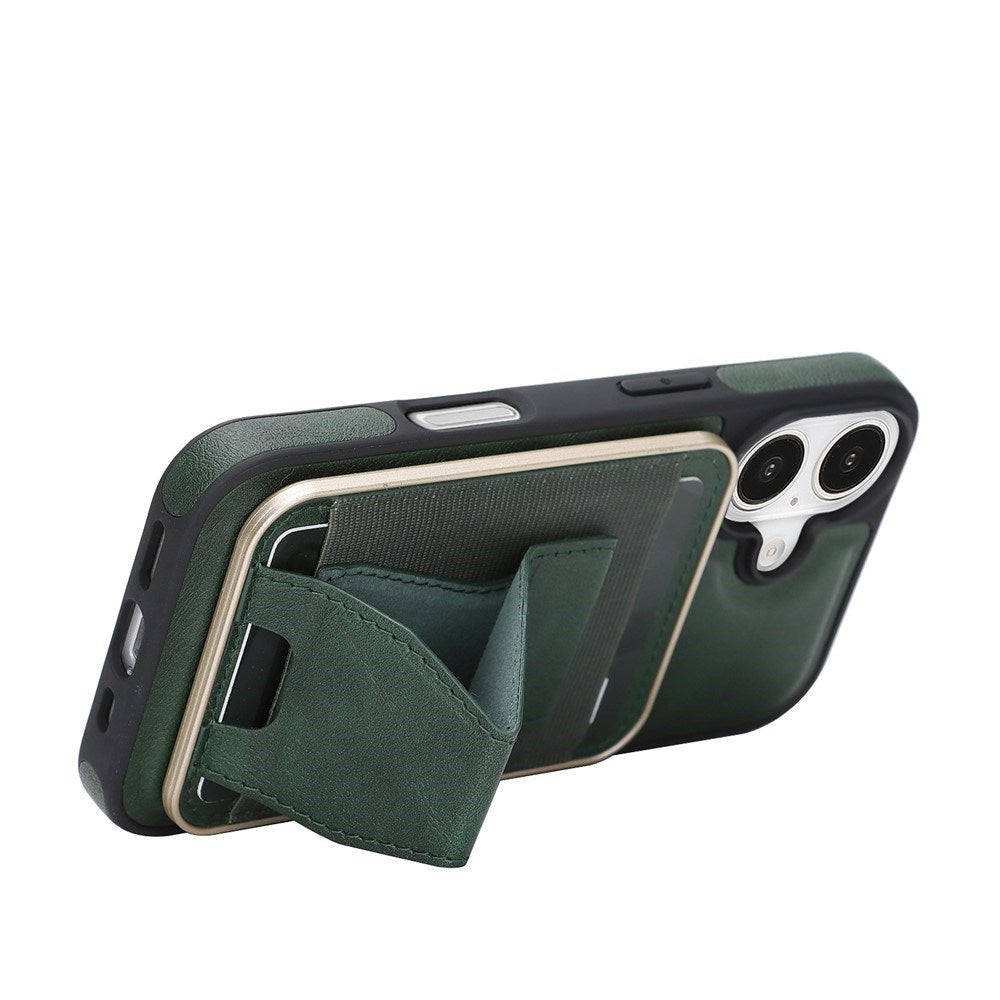 iPhone 17 EIDERWOOD Kunstlæder Bagside Cover m. Kortholder & Ståfunktion - MagSafe Kompatibel - Grøn