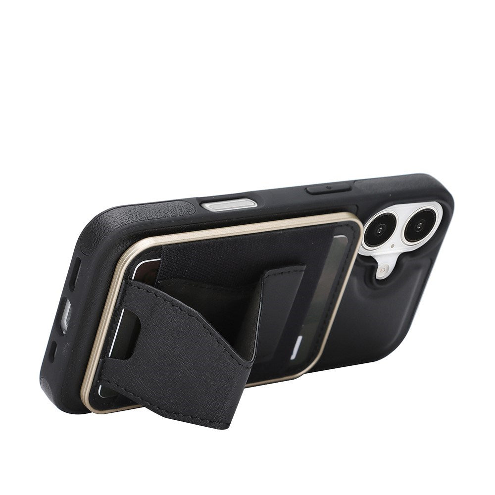 iPhone 17 EIDERWOOD Kunstlæder Bagside Cover m. Kortholder & Ståfunktion - MagSafe Kompatibel - Sort