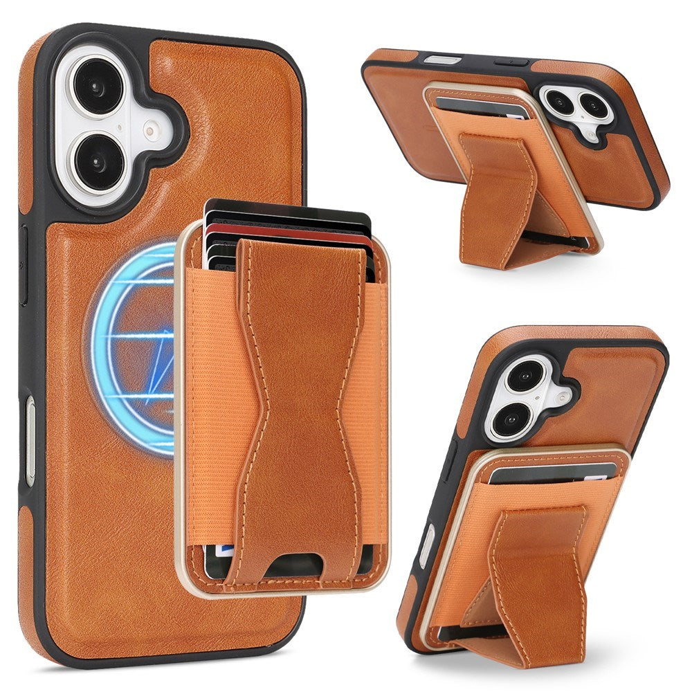 iPhone 17 EIDERWOOD Kunstlæder Bagside Cover m. Kortholder & Ståfunktion - MagSafe Kompatibel - Brun