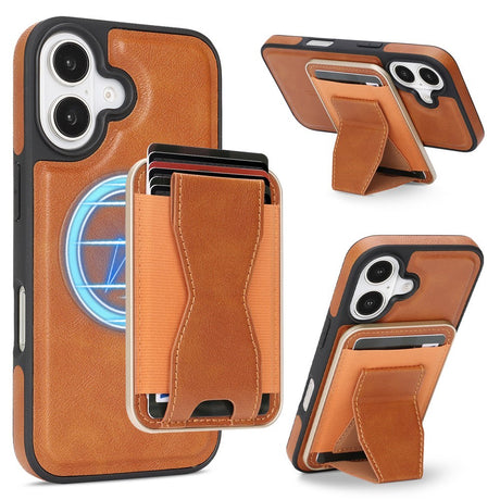 iPhone 17 EIDERWOOD Kunstlæder Bagside Cover m. Kortholder & Ståfunktion - MagSafe Kompatibel - Brun