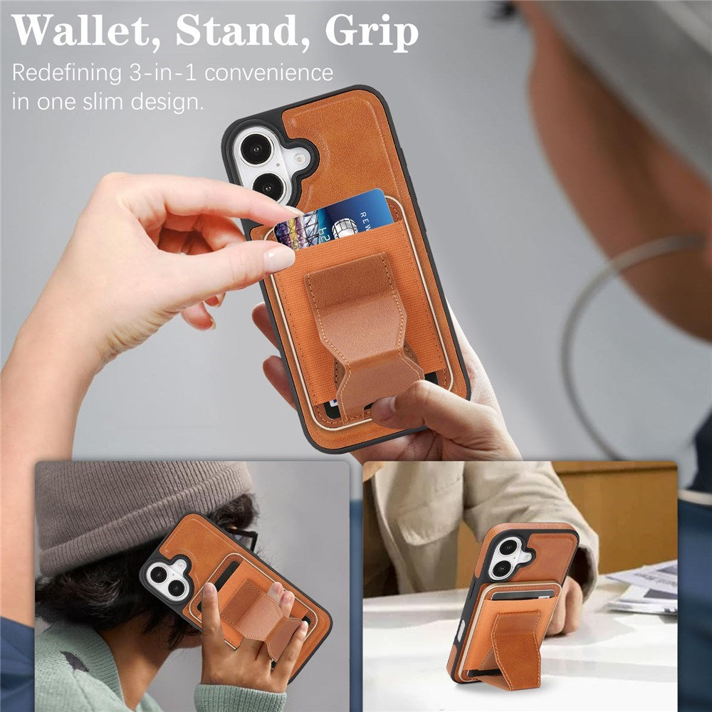 iPhone 17 EIDERWOOD Kunstlæder Bagside Cover m. Kortholder & Ståfunktion - MagSafe Kompatibel - Brun
