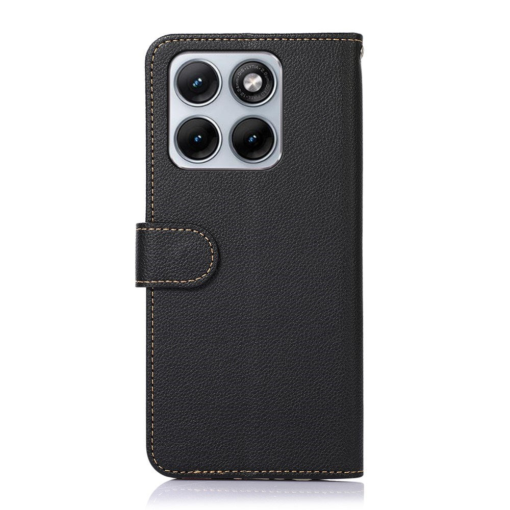 Motorola Edge 70 Fusion EIDERWOOD Kunstlæder Flip Cover m. Strop - Sort