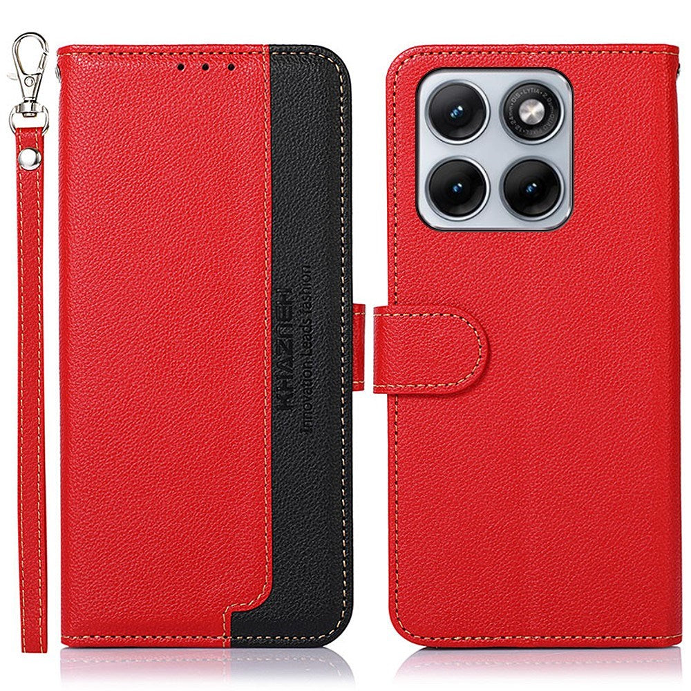 Motorola Edge 70 Fusion EIDERWOOD Kunstlæder Flip Cover m. Strop - Rød