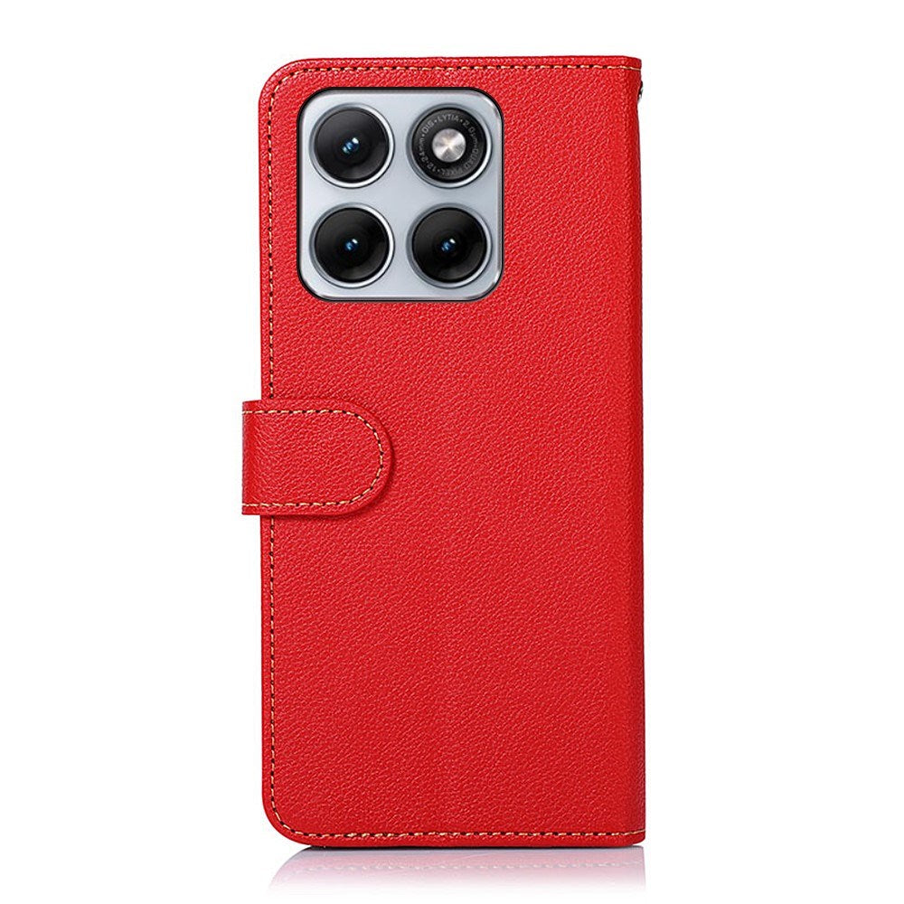 Motorola Edge 70 Fusion EIDERWOOD Kunstlæder Flip Cover m. Strop - Rød