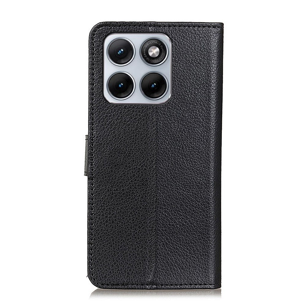 Motorola Edge 70 Fusion EIDERWOOD Kunstlæder Flip Cover m. Kortholder & Ståfunktion - Sort