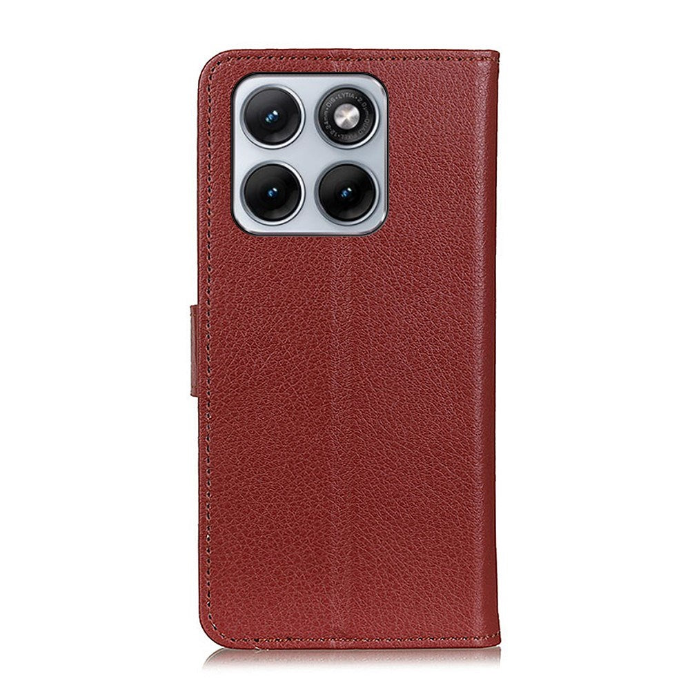 Motorola Edge 70 Fusion EIDERWOOD Kunstlæder Flip Cover m. Kortholder & Ståfunktion - Brun