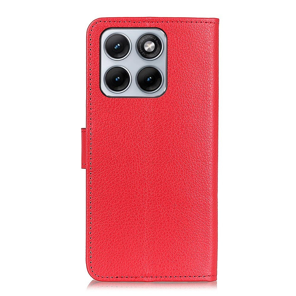 Motorola Edge 70 Fusion EIDERWOOD Kunstlæder Flip Cover m. Kortholder & Ståfunktion - Rød