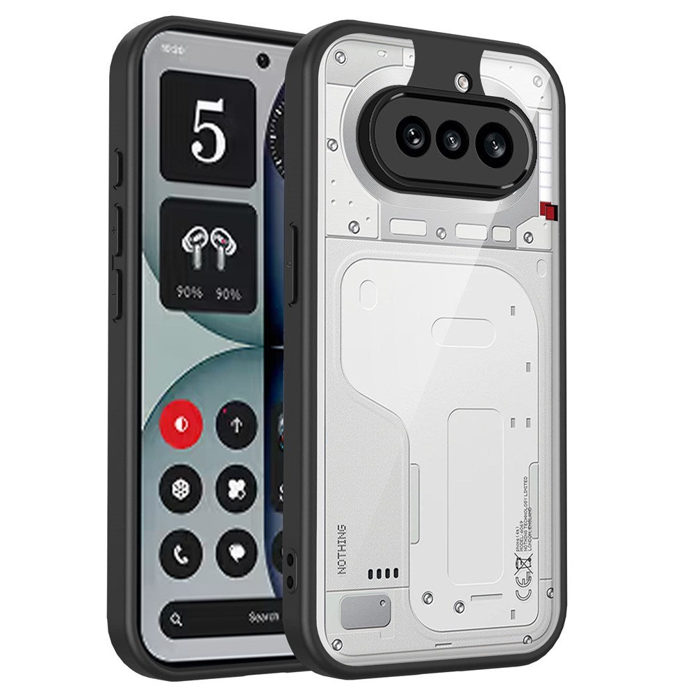 Nothing Phone (4a) Hybrid Mobil Cover - Gennemsigtig / Sort