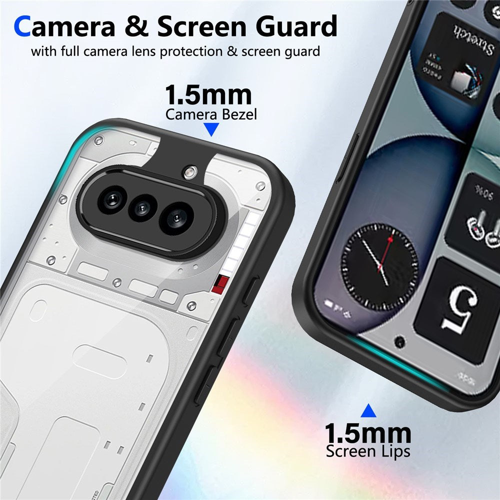 Nothing Phone (4a) Hybrid Mobil Cover - Gennemsigtig / Sort