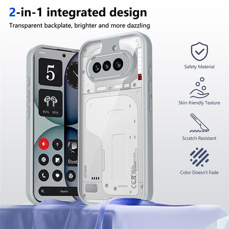 Nothing Phone (4a) Hybrid Mobil Cover - Gennemsigtig / Grå