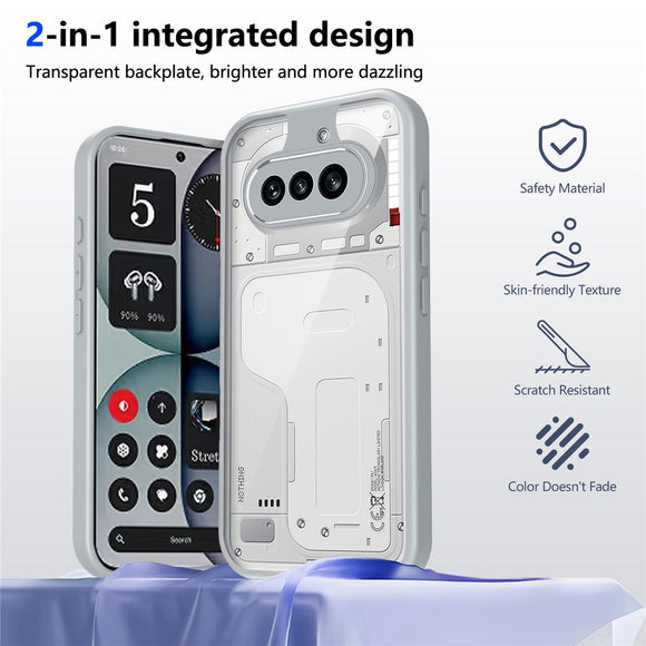 Nothing Phone (4a) Hybrid Mobil Cover - Gennemsigtig / Grå