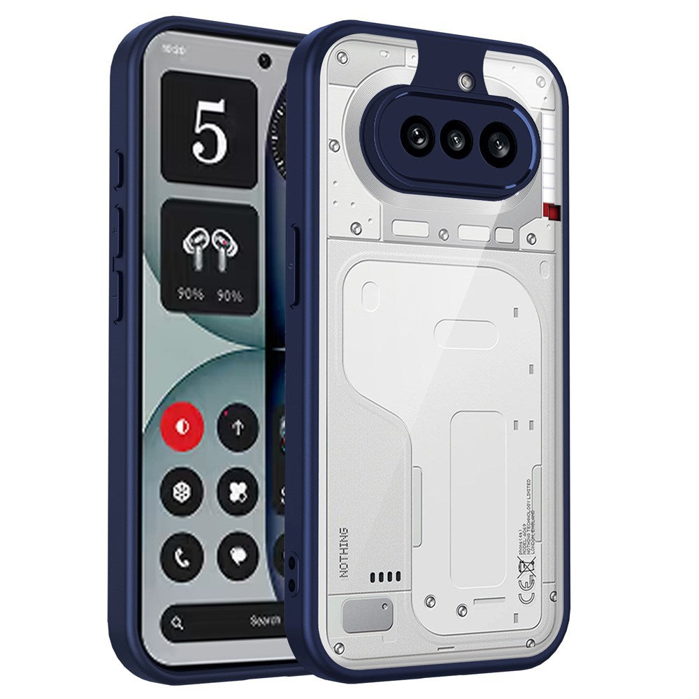 Nothing Phone (4a) Hybrid Mobil Cover - Gennemsigtig / Blå
