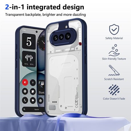 Nothing Phone (4a) Hybrid Mobil Cover - Gennemsigtig / Blå