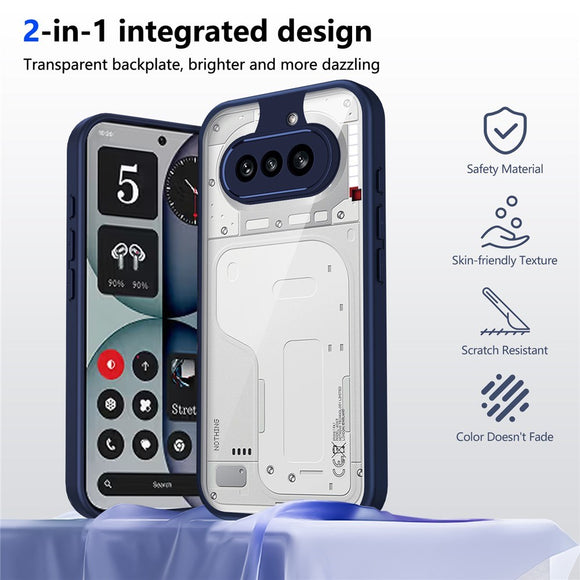 Nothing Phone (4a) Hybrid Mobil Cover - Gennemsigtig / Blå