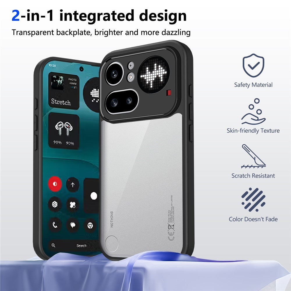 Nothing Phone (4a) Pro Hybrid Mobil Cover - Gennemsigtig / Sort