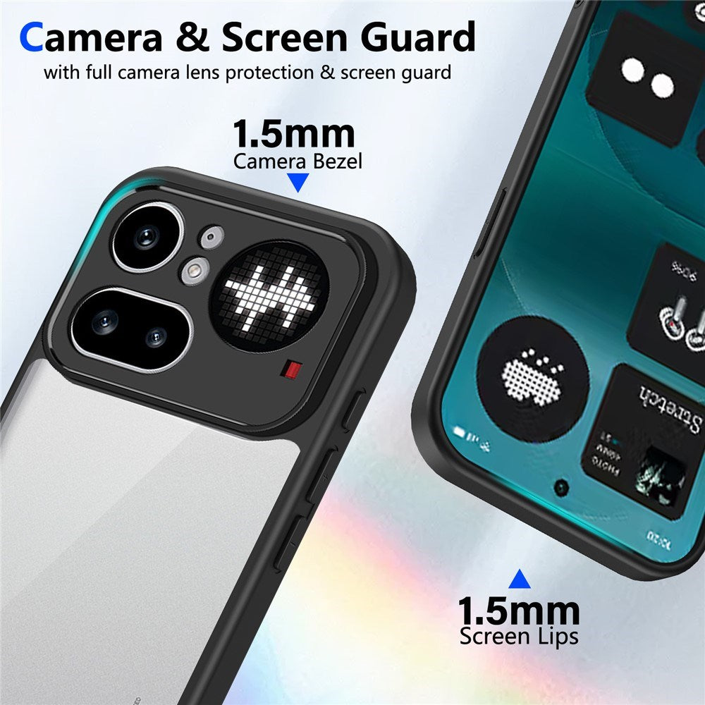 Nothing Phone (4a) Pro Hybrid Mobil Cover - Gennemsigtig / Sort