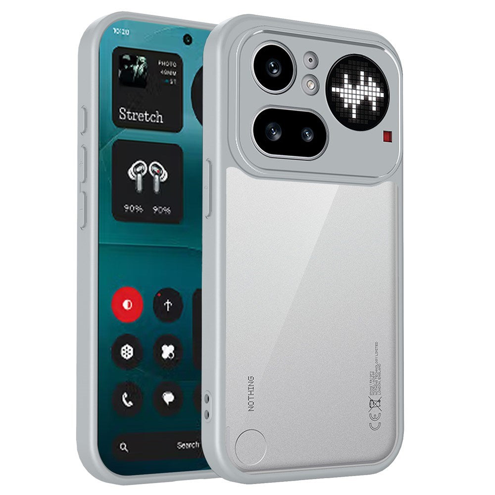 Nothing Phone (4a) Pro Hybrid Mobil Cover - Gennemsigtig / Grå