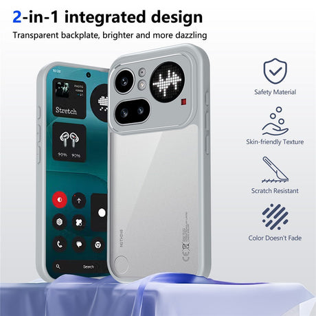 Nothing Phone (4a) Pro Hybrid Mobil Cover - Gennemsigtig / Grå