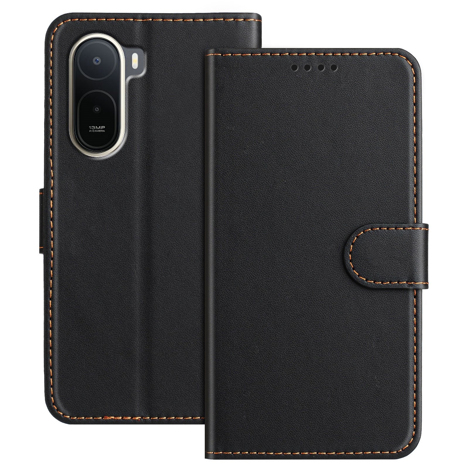 Xiaomi Redmi A7 Pro EIDERWOOD Kunstlæder Flip Cover m. Kortholder & Ståfunktion - Sort