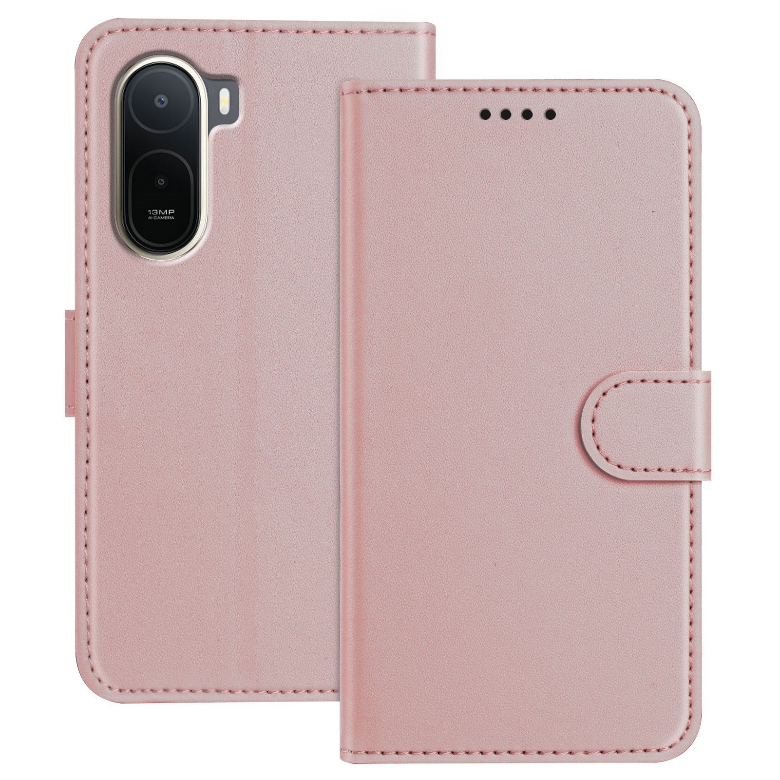 Xiaomi Redmi A7 Pro EIDERWOOD Kunstlæder Flip Cover m. Kortholder & Ståfunktion - Rose Gold