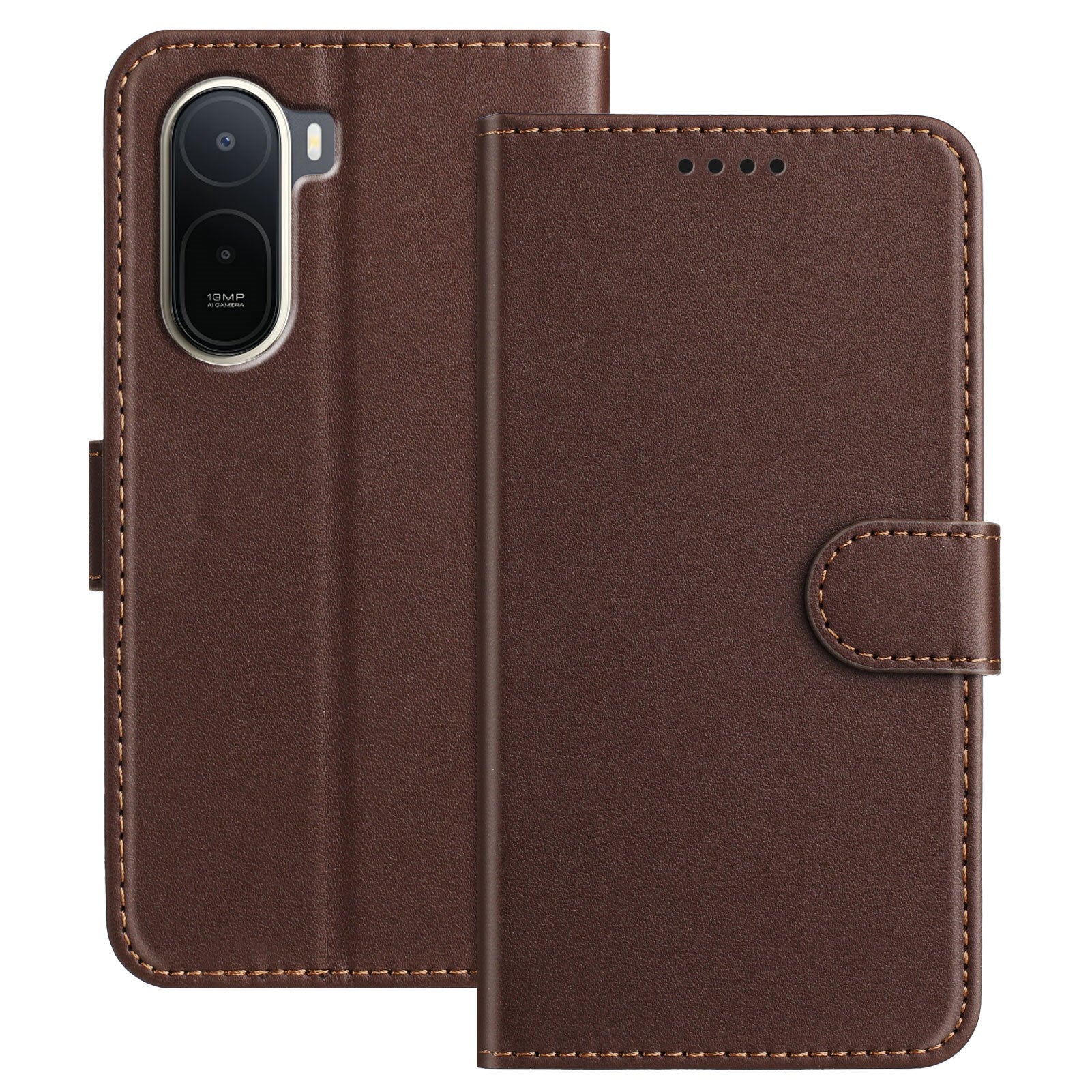 Xiaomi Redmi A7 Pro EIDERWOOD Kunstlæder Flip Cover m. Kortholder & Ståfunktion - Brun