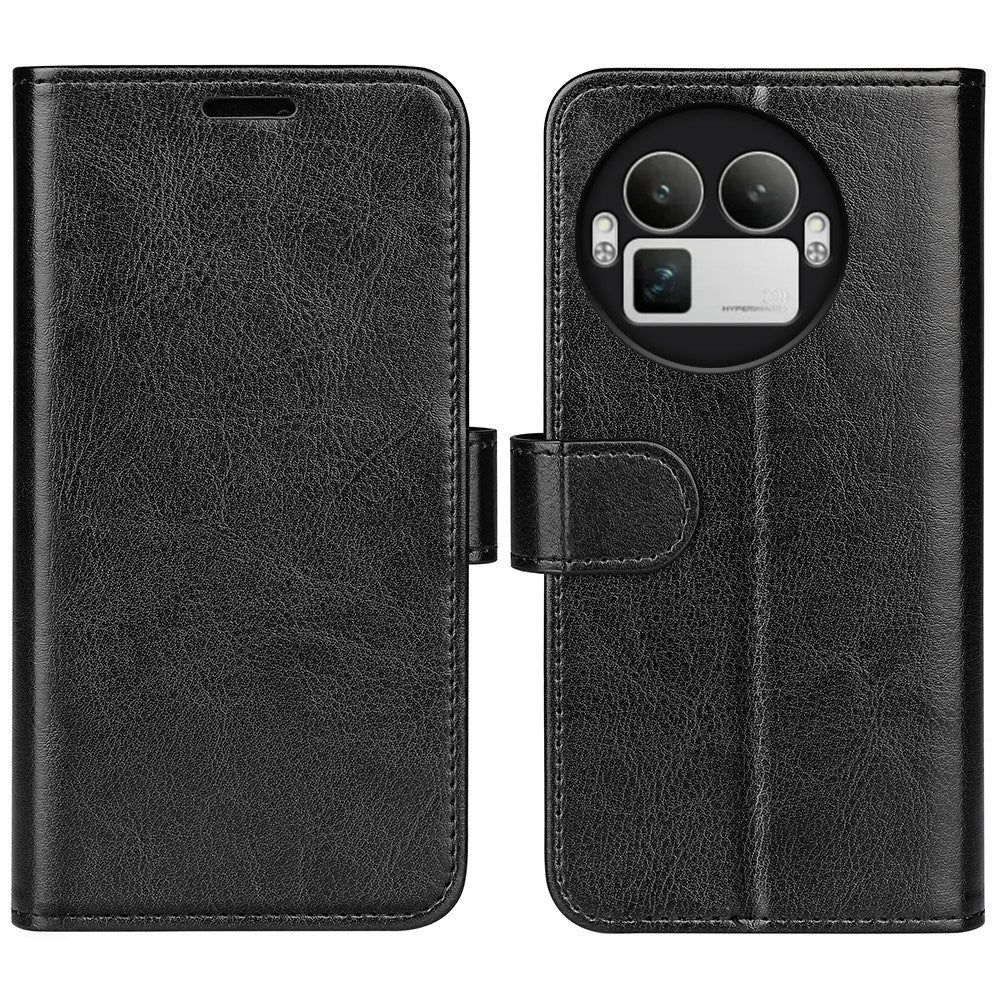 Realme GT 8 Pro EIDERWOOD Kunstlæder Flip Cover m. Kortholder & Ståfunktion - Sort