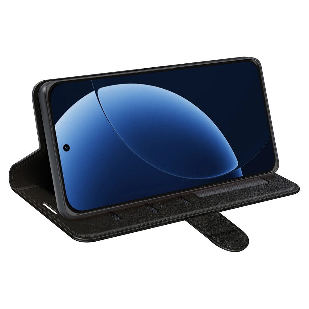 Realme GT 8 Pro EIDERWOOD Kunstlæder Flip Cover m. Kortholder & Ståfunktion - Sort