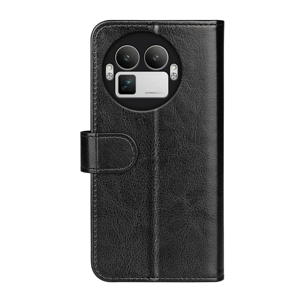 Realme GT 8 Pro EIDERWOOD Kunstlæder Flip Cover m. Kortholder & Ståfunktion - Sort